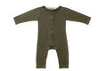 Horsey baby long suit in Lucerne olive, luxury machine-washable cashmere & cotton blend, sizes 00000–0