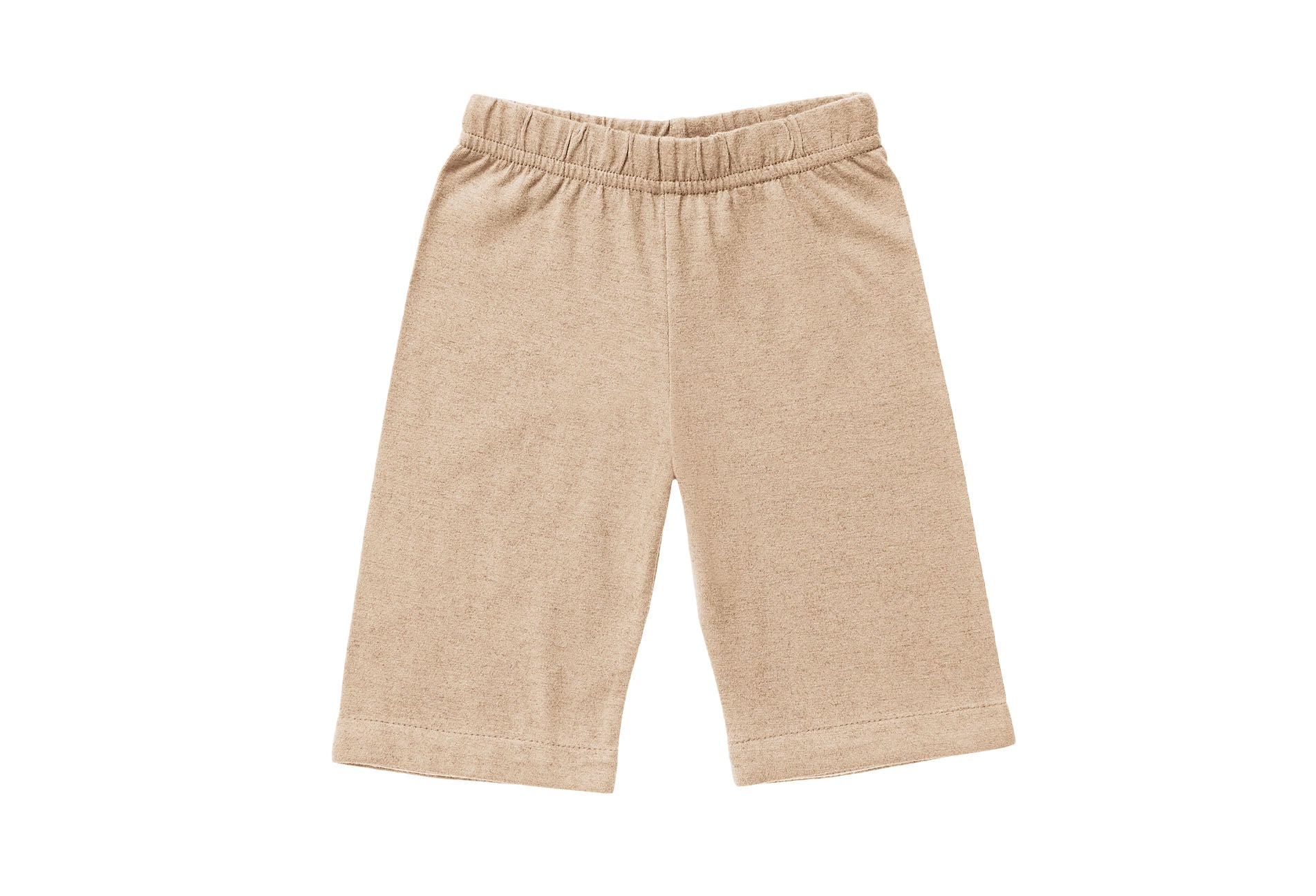 Horsey baby pants in Buckskin beige, luxury machine-washable cashmere & cotton blend, sizes 00000–0.